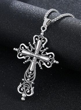 复古宫廷巴洛克十字项链暗黑街头
