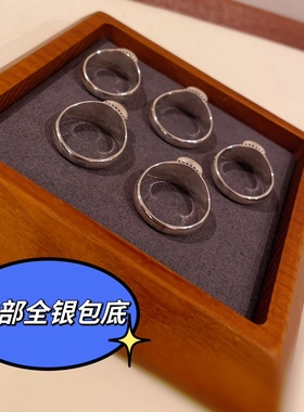 尼泊尔民族风天然葡萄石戒指925纯银葡萄石戒指小巧精致高级绿