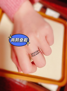 泰银五颗小钻戒指925纯银尾戒可单戴也可叠戴百搭多种风格闺蜜款