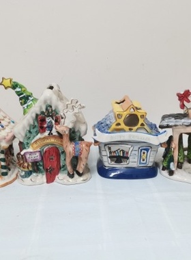 出口单bluesky手绘陶瓷烛屋房子摆件金丝熊仓鼠宝宝窝布鲁瓷