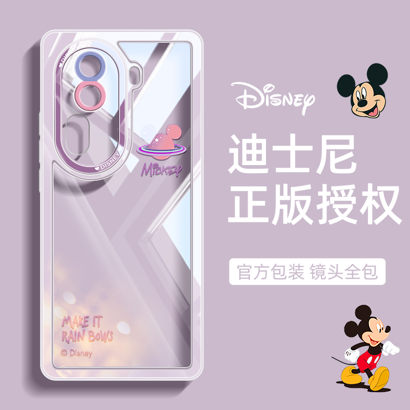 迪士尼正版授权适用opporeno11pro手机壳新款超薄透明全包镜头防摔opporeno11女款可爱简约ins风高级情侣小众 - 图1