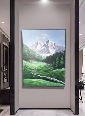 纯手绘油画风景装饰画客厅玄关