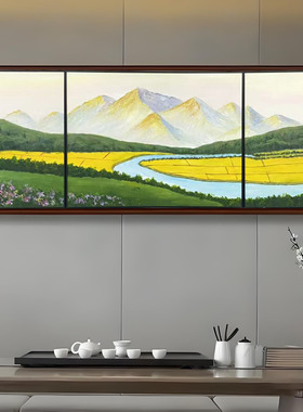 日照金山纯手绘油画客厅装饰画