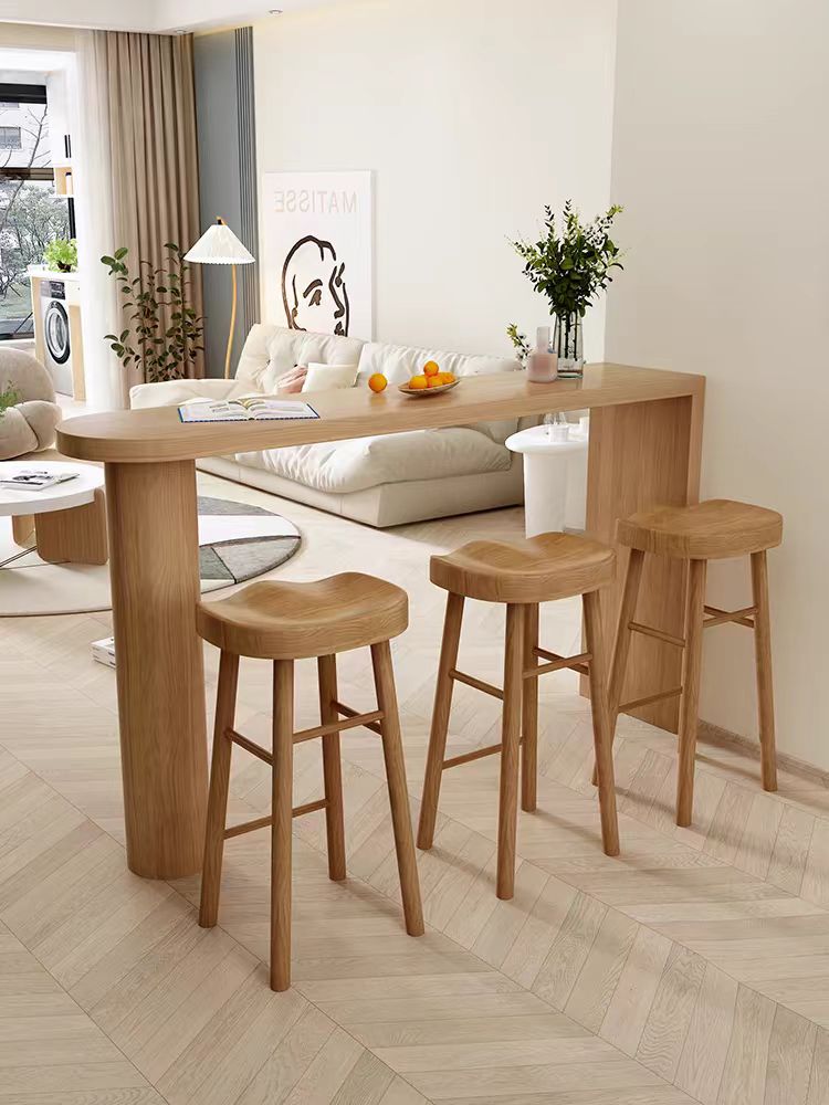 北欧实木吧台桌家用客餐厅隔断桌靠墙阳台吧台长条桌高脚桌椅组合,淘宝优惠券,粉丝福利购,淘宝优惠卷