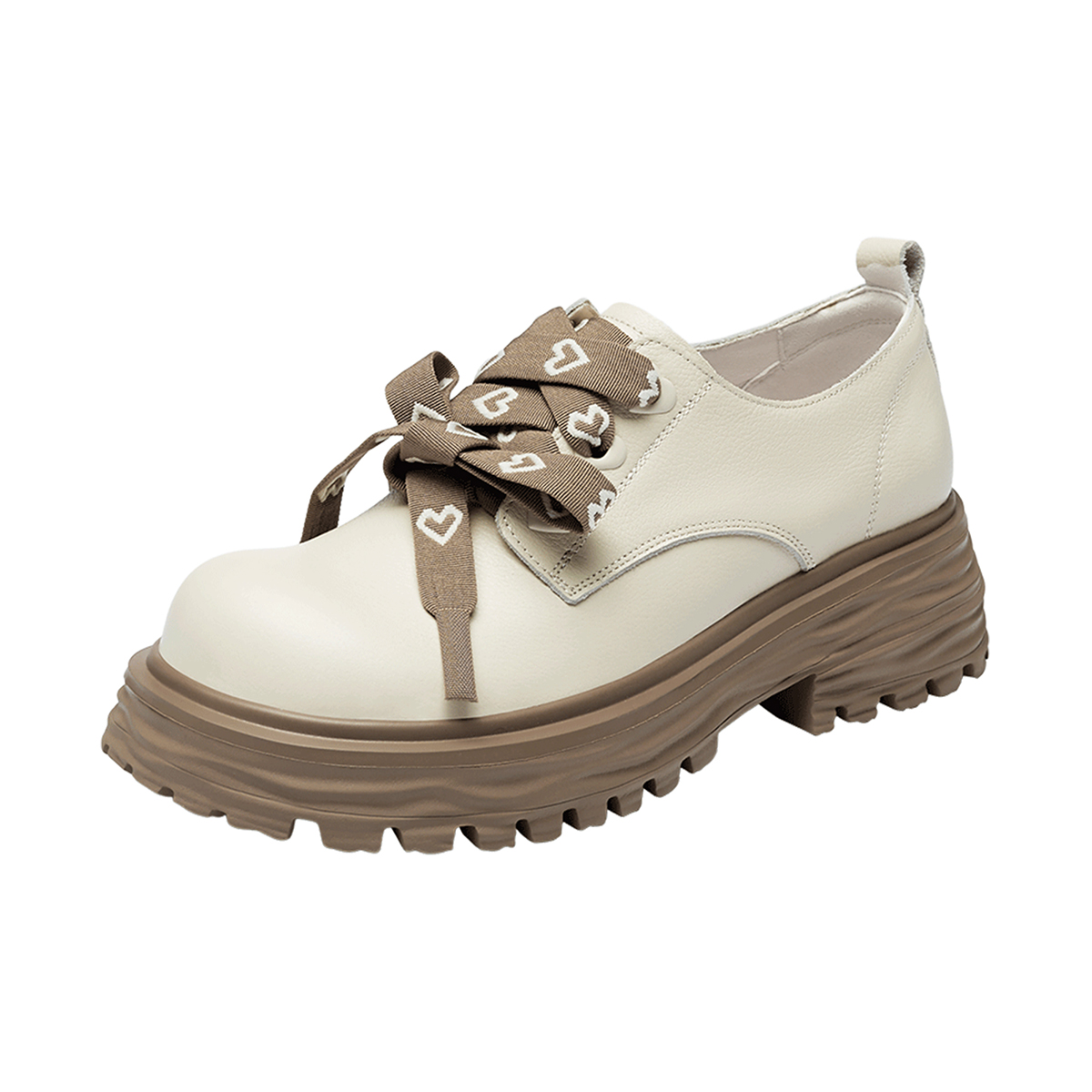 意尔康女鞋春秋季真皮英伦学院风百搭小皮鞋粗跟深口单鞋牛津鞋,淘宝优惠券,粉丝福利购,淘宝优惠卷