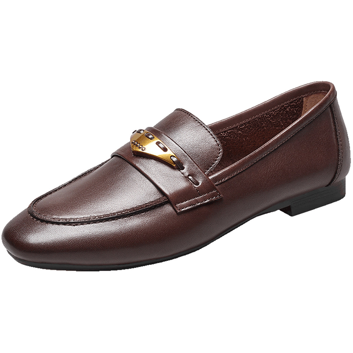 意尔康女鞋2026春季真皮乐福鞋英伦风小皮鞋低跟通勤单鞋配裙子,淘宝优惠券,粉丝福利购,淘宝优惠卷