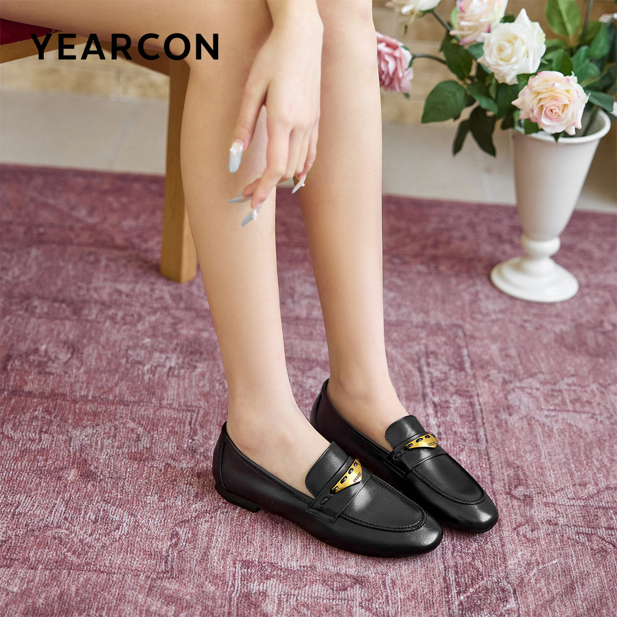 意尔康女鞋2026春季真皮乐福鞋英伦风小皮鞋低跟通勤单鞋配裙子,淘宝优惠券,粉丝福利购,淘宝优惠卷