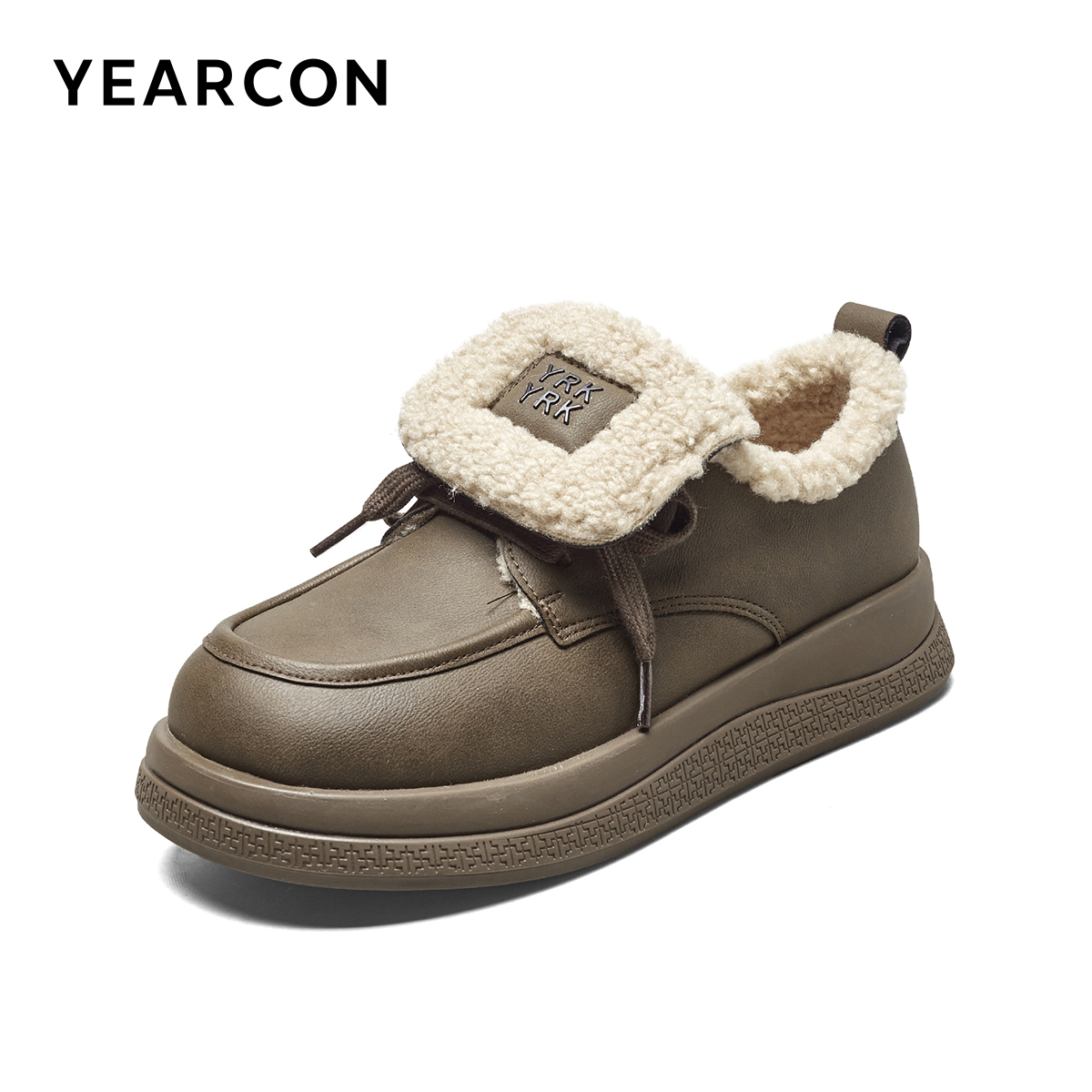 意尔康女鞋2025冬季加绒保暖全包勃肯鞋休闲毛毛鞋平底雪地靴棉鞋 - 图0