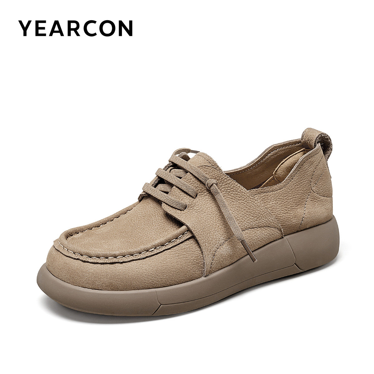 意尔康女鞋春秋季女士真皮深口单鞋平底休闲复古袋鼠小皮鞋英伦风,淘宝优惠券,粉丝福利购,淘宝优惠卷