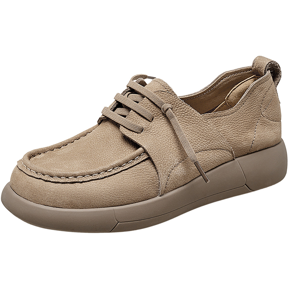 意尔康女鞋春秋季女士真皮深口单鞋平底休闲复古袋鼠小皮鞋英伦风,淘宝优惠券,粉丝福利购,淘宝优惠卷