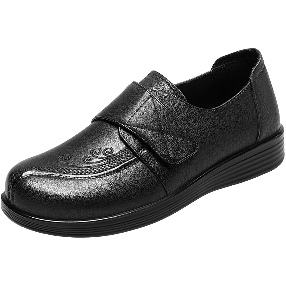 意尔康女鞋春秋季深口真皮妈妈单鞋中老年皮鞋平底舒适软底母亲,淘宝优惠券,粉丝福利购,淘宝优惠卷