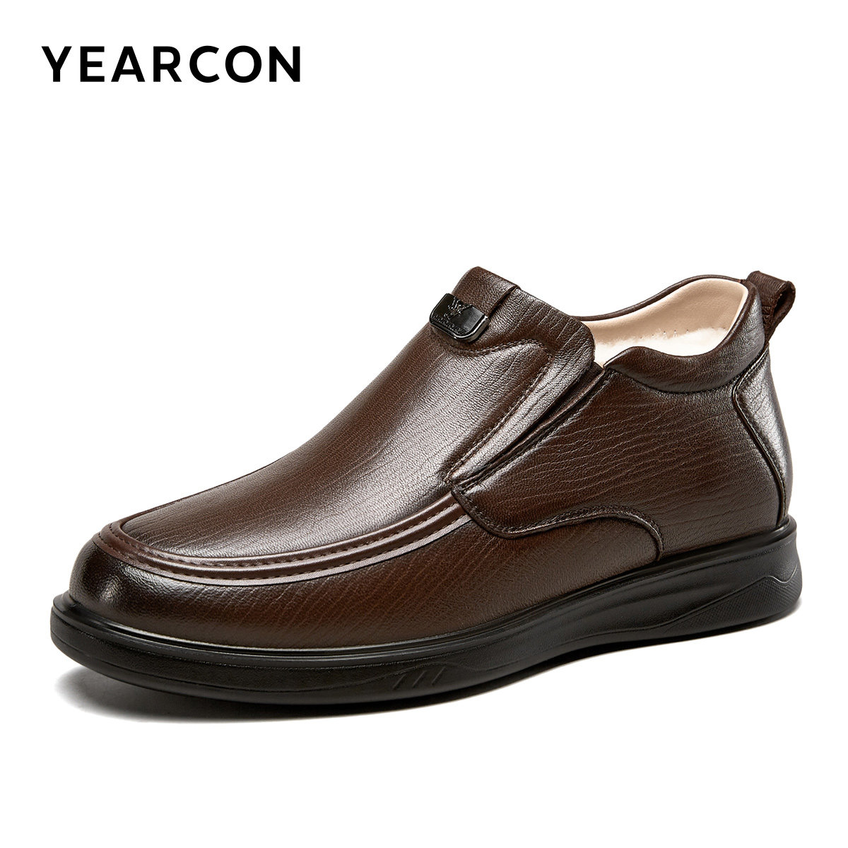 意尔康男鞋2025冬季真皮高帮皮鞋加绒加厚保暖中老年男士爸爸棉鞋,淘宝优惠券,粉丝福利购,淘宝优惠卷