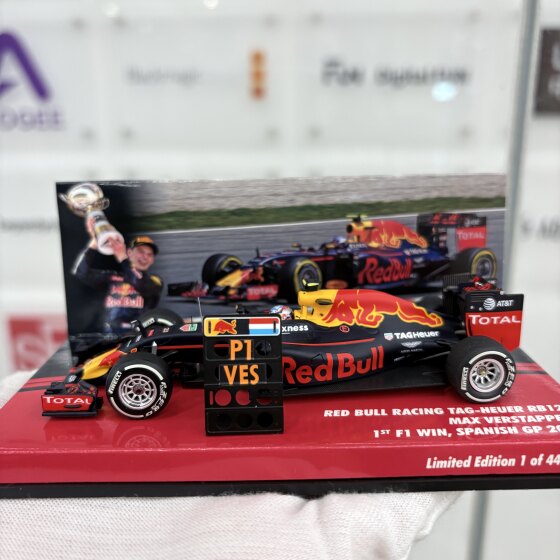 First Championship! Pre 1 43 Mini Cut Red Bull RB12 #33 Verstappen 2016 F1 Spanish Car Model