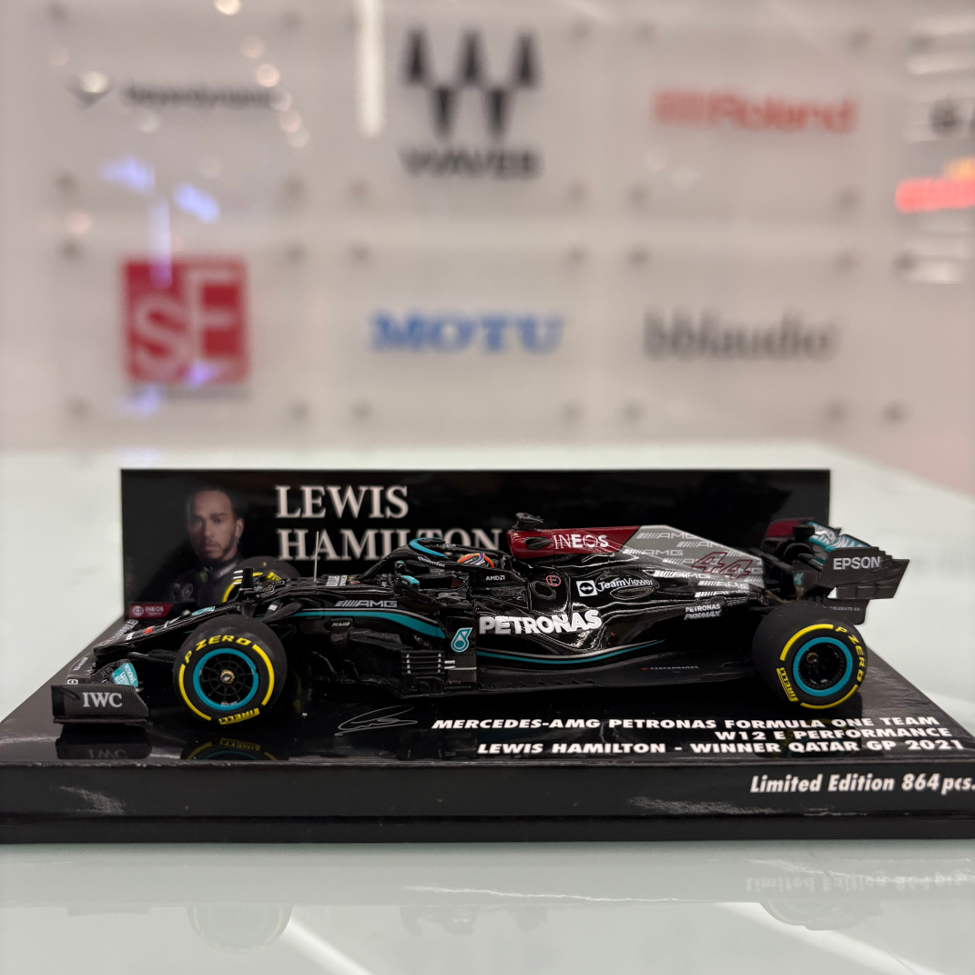 超级特价 1:43迷你切奔驰2021汉密尔顿卡塔尔冠军车模 - 图0