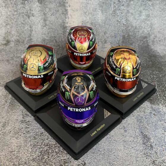Spot 1 5 Spark Hamilton Mercedes-Benz Golden Helmet Series Abu Dhabi Station Helmet Model Car Model Peripheral