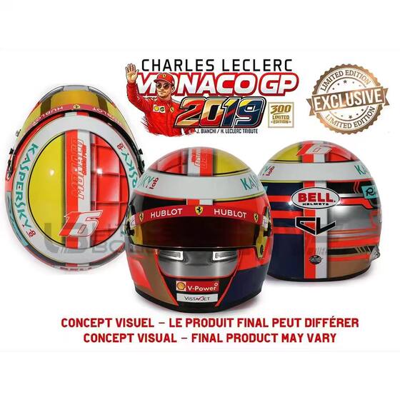 Pre-1 2 BELL Leclerc 2019 Monaco Grand Prix Limited Edition 300 Helmet Model