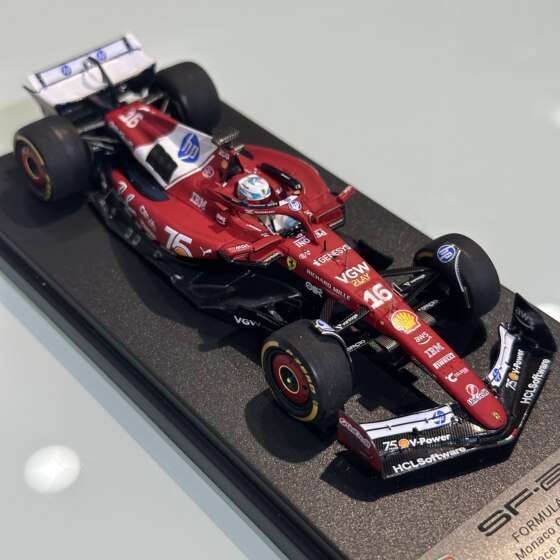 Spot 1 43/18LookSmart Ferrari SF-25 2025 Monaco Leclerc F1 Helmet Car Model