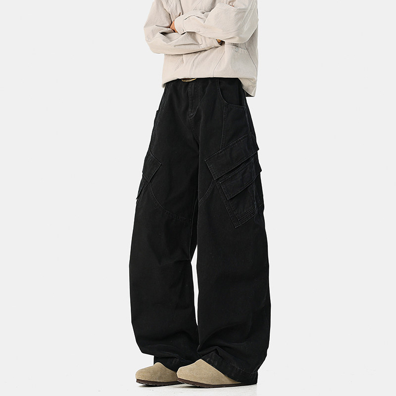 妈个鸡妈MGJM洗褪美式cleanfit拼接解构多口袋弯刀休闲裤男女百搭,淘宝优惠券,粉丝福利购,淘宝优惠卷