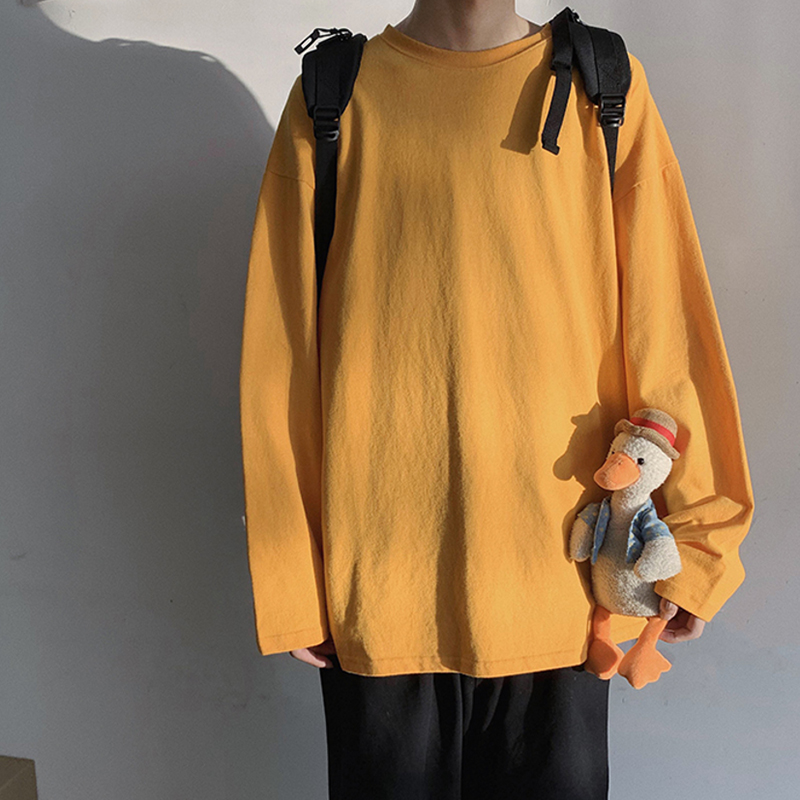 长袖 恤男宽松潮流纯色打底衫秋冬内搭衣服男装休闲上衣圆领卫衣 T 长袖 恤男宽松潮流纯色打底衫秋冬内搭衣服男装休闲上衣圆领卫衣 T