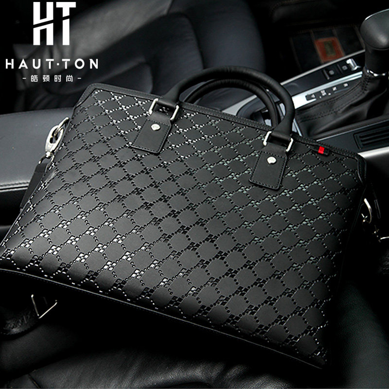 皓顿手提包男牛皮商务青年男包 皓顿尚惠男士包袋