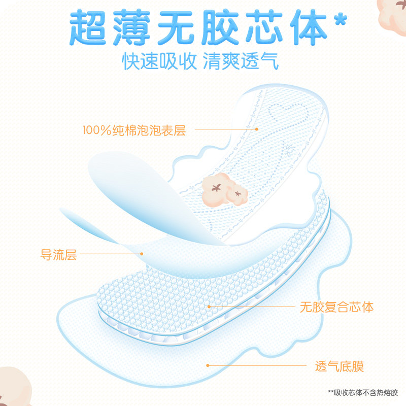 小妮医护级天然纯棉日夜周期卫生巾 小妮家居卫生巾