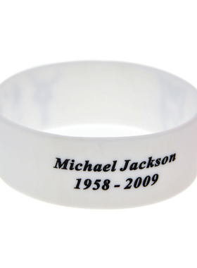 欧美新款MJ硅胶手环Michael Jackson迈克尔杰克逊手带1英寸宽手镯