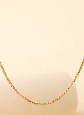 环保铜电镀24k沙金奢华感裸链diy百搭项链首饰女感