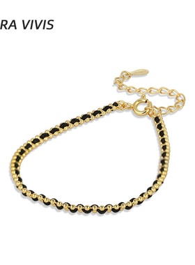 跨境爆款手工编织真金电镀24k情侣手链轻奢感国潮手饰