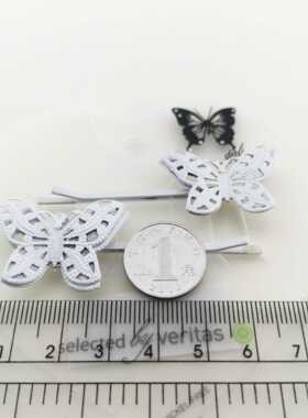 蝴蝶ins白色欧美风小卡子一字夹