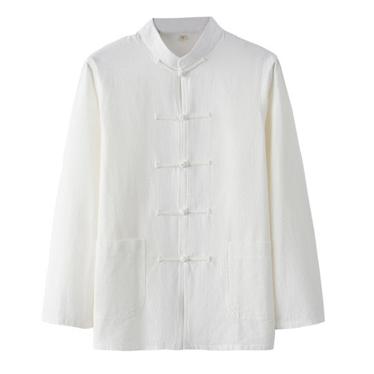 中式唐装男上衣纯棉打底衫中国风男装复古汉服居士服男士衬衣衬衫