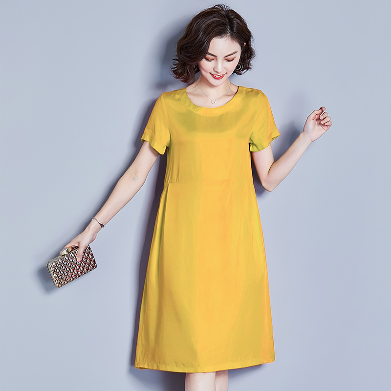 新款重磅铜氨丝真丝夏短袖连衣裙 敏朵连衣裙