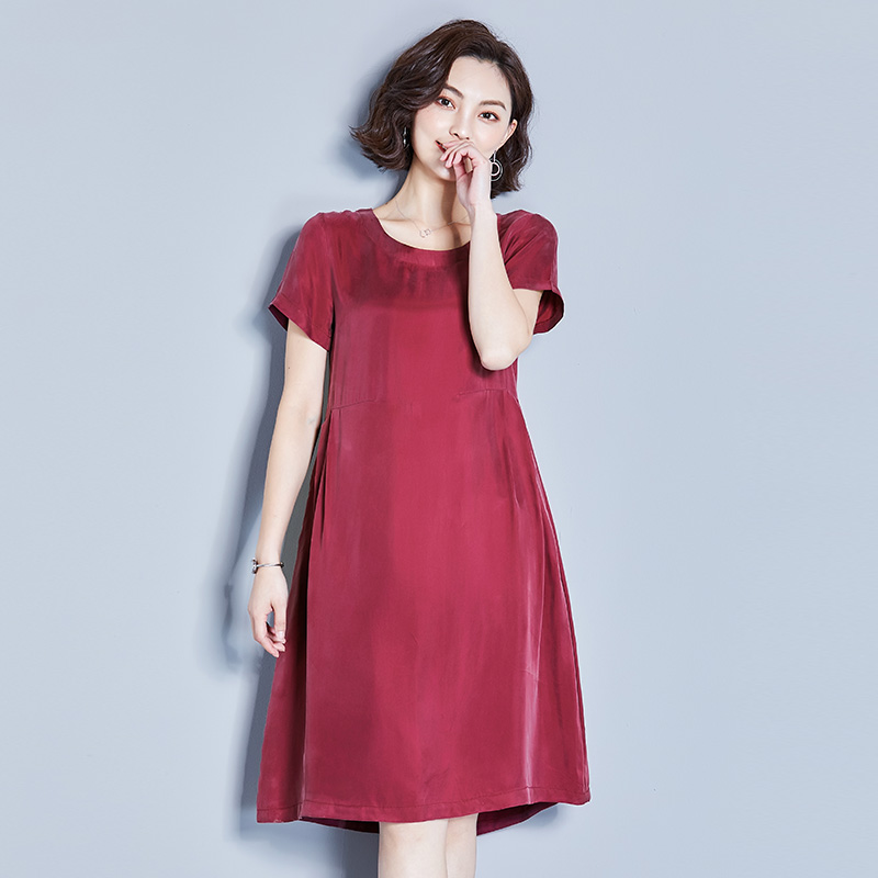 新款重磅铜氨丝真丝夏短袖连衣裙 敏朵连衣裙