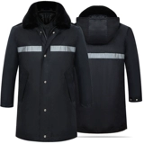 Расширенная холодная одежда для оболочки отражающая безопасность хлопковое пальто рабочее время работа с шерстяным воротником с капюшоном может быть отдельно охраняемой мужской зимой