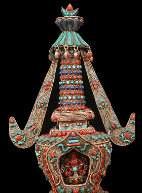 尼泊尔高档精品纯银舍利塔