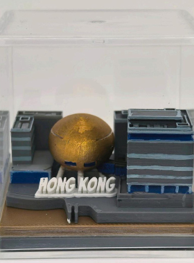 原创3D打印香港城市建筑系列叮叮车维多利亚港摆件纪念品伴手礼