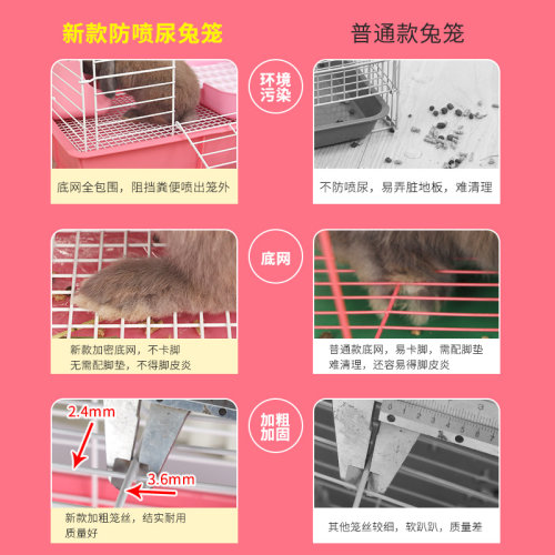 兔子笼子荷兰猪自动清粪窝宠物别墅特大号兔笼防喷尿家用室内专用-图1