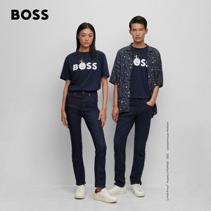 【BOSS x 小王子七夕限定系列汪顺同款】棉质休闲情侣短袖T恤