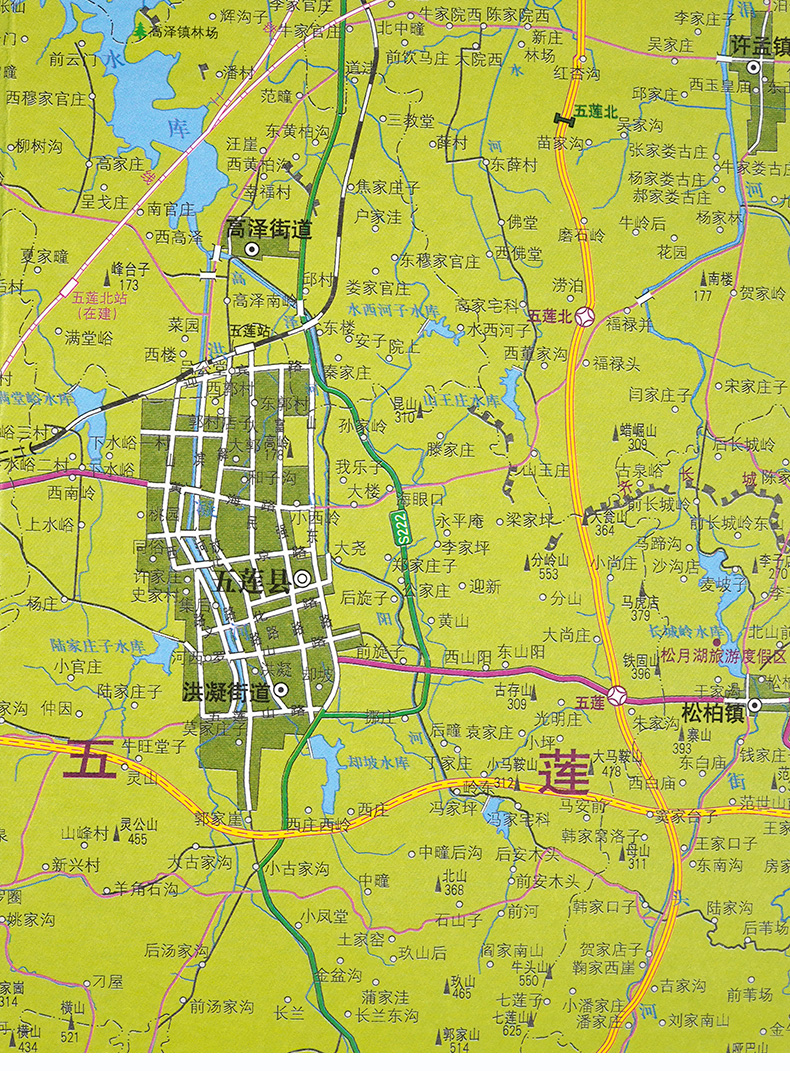 【官方直营】日照市地图 山东省市级地图系列 日照市政区地图 约108X78cm 纸张折叠便携版 - 图1