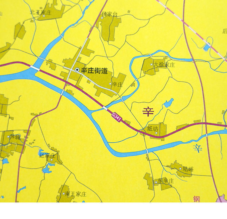 【官方直营】钢城区地图济南市钢城区政区地图约108X78cm纸张折叠便携版-图2