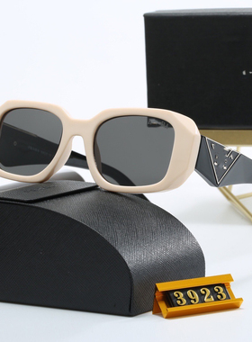 3923复古倒三角标墨镜女高级感新款时髦个性方框黑色太阳眼镜