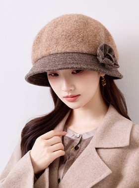 秋冬保暖护耳仿兔毛渔夫帽女士