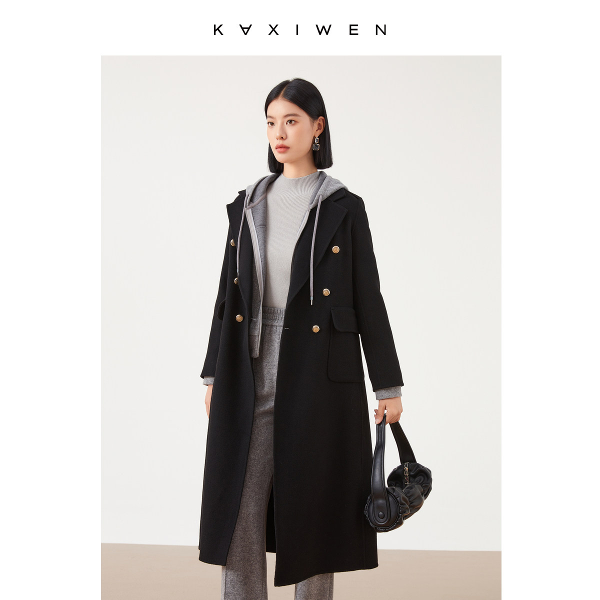佧茜文军旅风呢大衣女23冬季新款100%绵羊毛中长款风衣气质上衣,淘宝优惠券,粉丝福利购,淘宝优惠卷