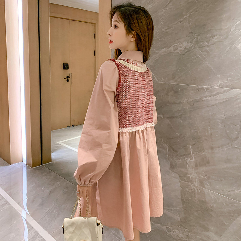 孕妇秋装小香风潮妈时尚款连衣裙 宝朵儿连衣裙