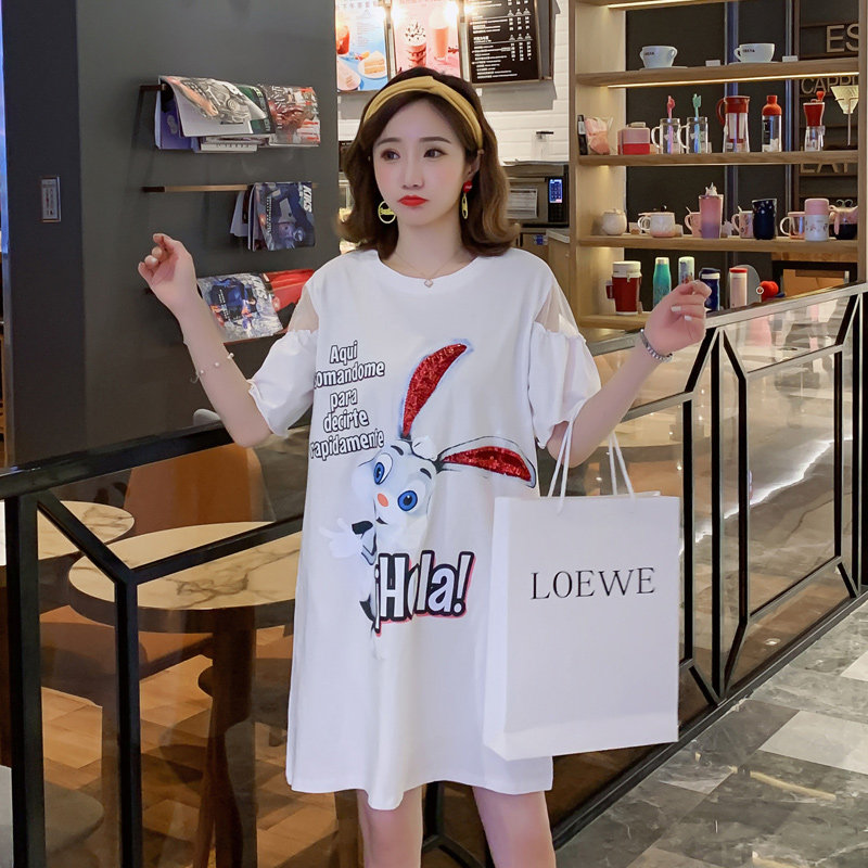 孕妇夏装2020韩版潮妈个性夏季t恤 宝朵儿连衣裙