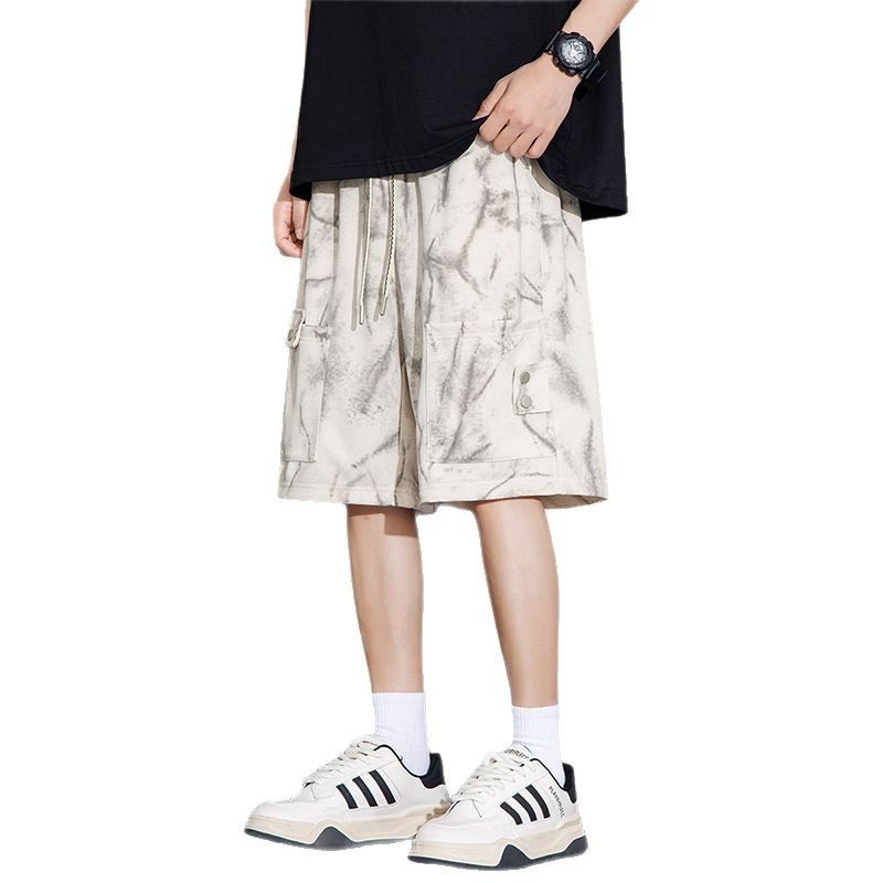 夏季大码潮牌扎染短裤胖男生直筒中裤加肥加大宽松休闲五分裤,淘宝优惠券,粉丝福利购,淘宝优惠卷