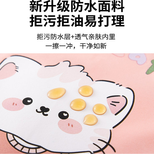 儿童围裙画画衣服罩衣幼儿园美术魔术贴反穿衣男女孩宝宝吃饭围兜 - 图1