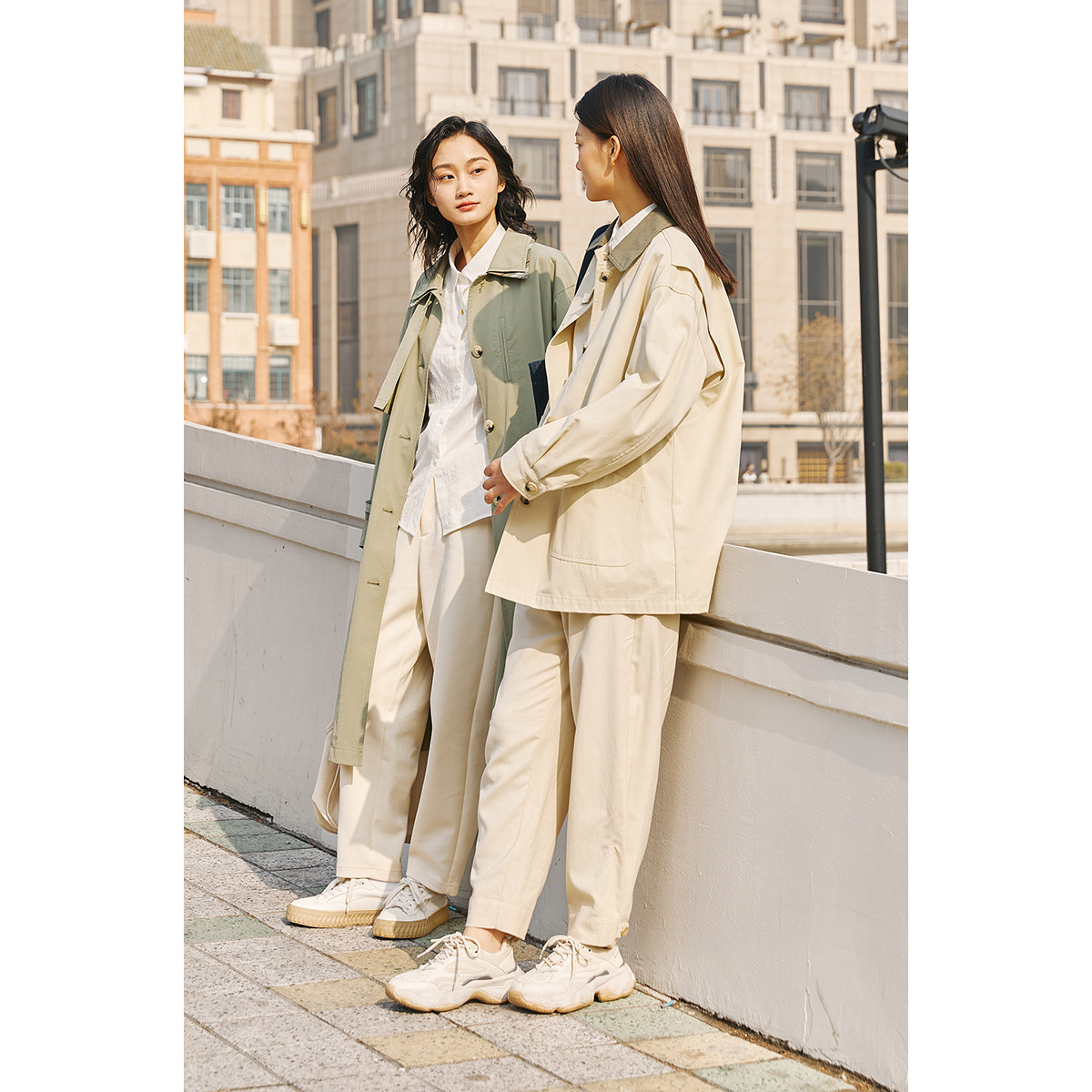 飞鸟和新酒商场同款女装洋气新款宽松长款风衣外套女FR41006004