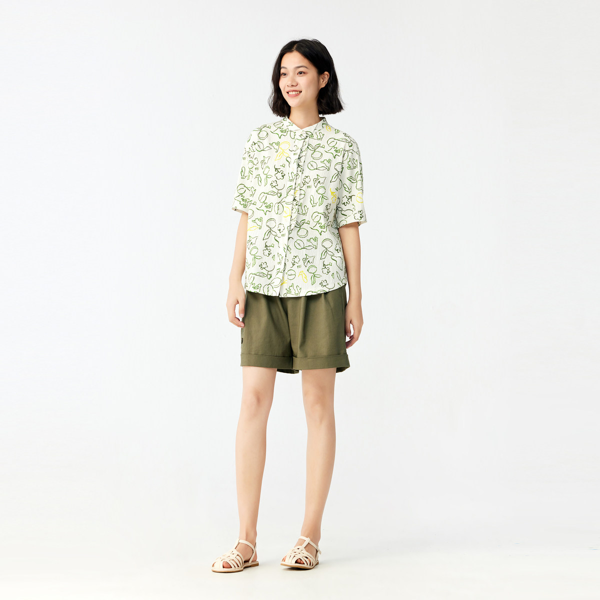 飞鸟和新酒商场同款女装季款轻薄休闲裤五分裤女FR430142017