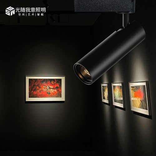led射灯可变焦调光轨道灯店铺博物馆展厅画展艺术照画明装聚光灯 - 图0