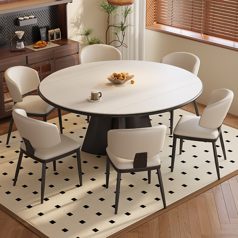 极简岩板餐桌椅意式轻奢全托可伸缩方圆两用简约现代家用饭桌,淘宝优惠券,粉丝福利购,淘宝优惠卷